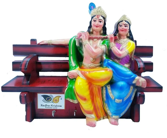 Radha Krishna Idol for Car Dashboard Safe Journey Blessings